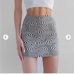 NWT black and white urban outfitters mini skirt
